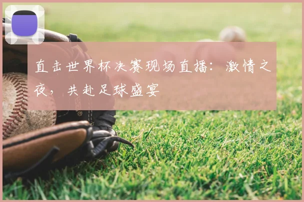 直击世界杯决赛现场直播：激情之夜，共赴足球盛宴